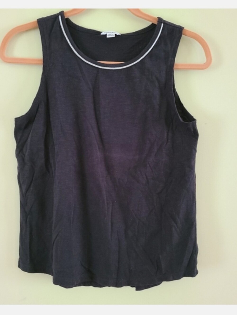Calvin Klein Black Tank Top with Silver Neck Trim